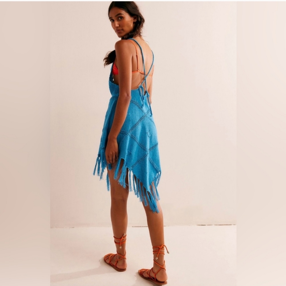 FREE PEOPLE Viola Fauxchet Mini in Malibu Blue NWT - Picture 3 of 5